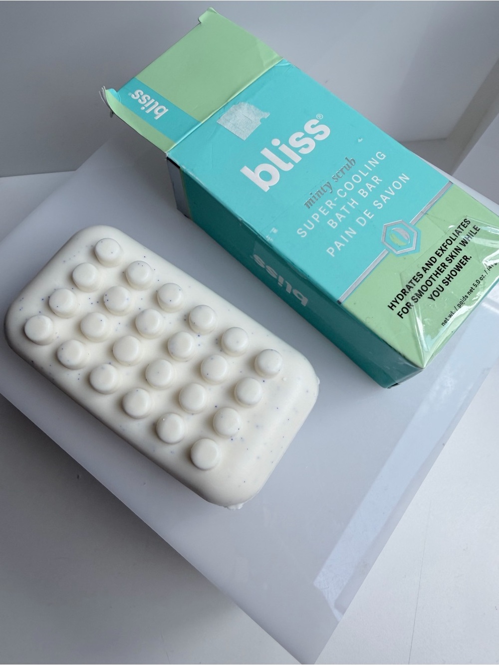 Bliss Minty Scrub Super Cooling Bath Soap Bar NIB 5 oz